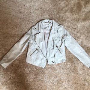 Girl’s cream leather jacket